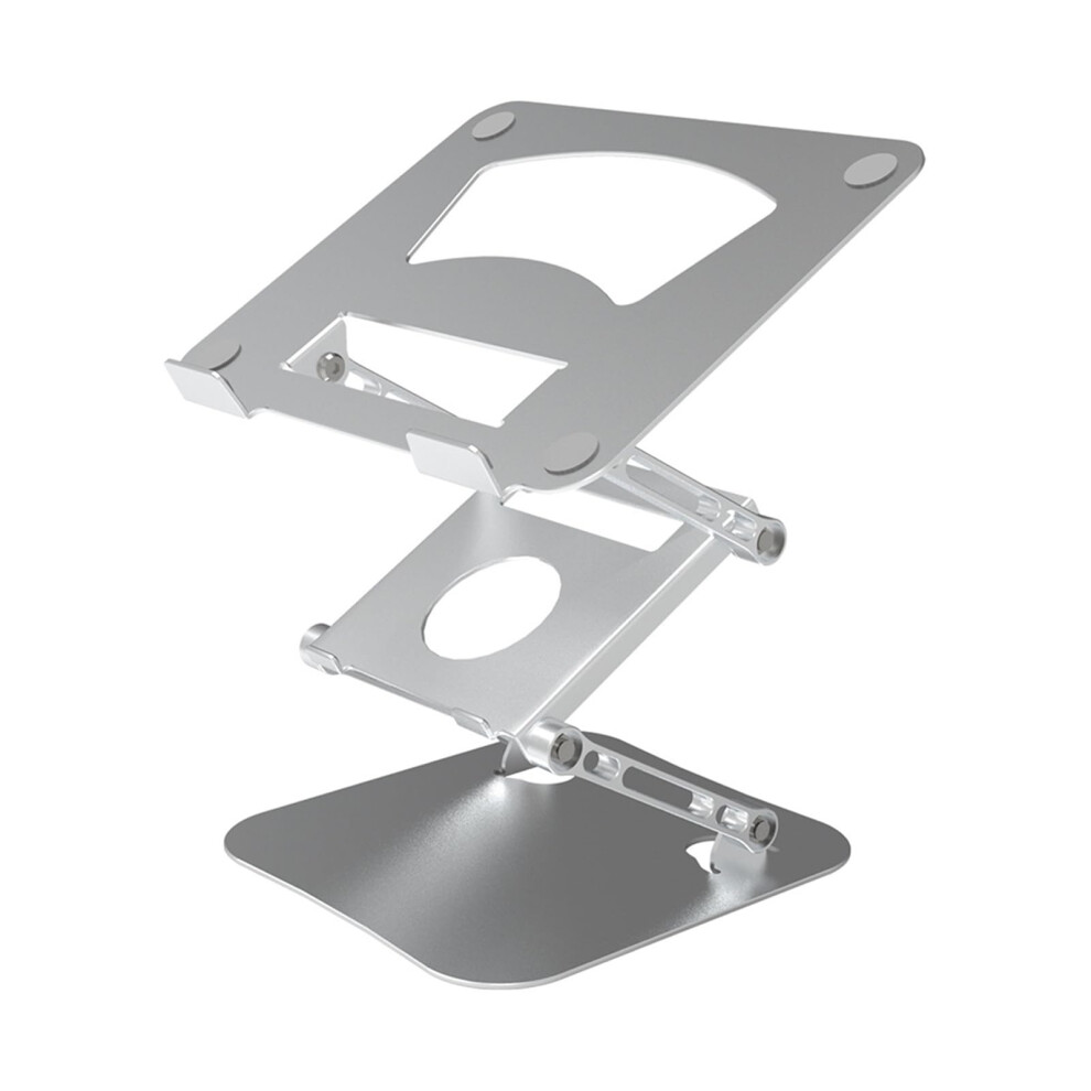 Laptop Stand Adjustable Height Foldable Metal Riser Holder For Desk Notebook Tablet Finish Silver 9092120843071