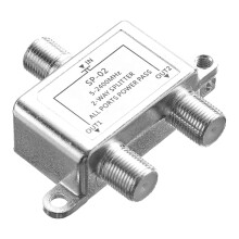 2 Way Coaxial Cable Splitter 52400MHz RG6 RG59 Compatible Low Signal Loss Durable Weatherproof Housing for TV and Internet