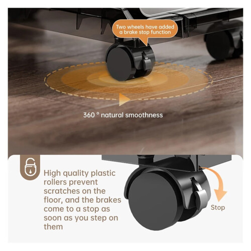 Adjustable PC Tower Stand with Wheels, Ventilated Cooling Base, Under Desk CPU Holder for Home Office 2