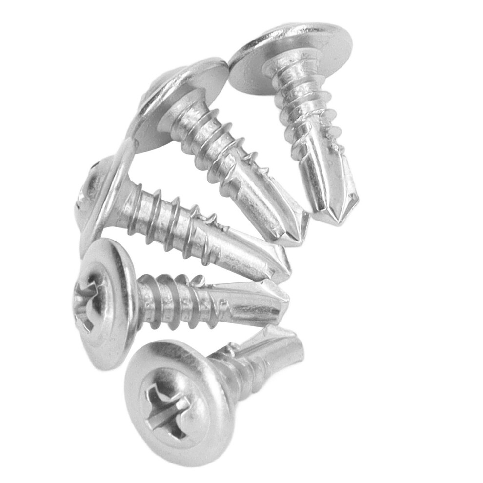 Self Tapping Screw 410 Stainless Steel 4.8X16mm Quick Round Washer Head 100Pcs 8421375746249
