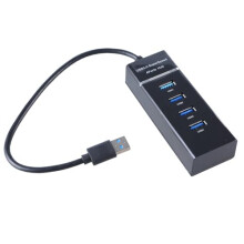 USB 3.0 Hub 4 Port Speed Data Transfer Plug and Play Adapter for Laptop Computer Expansion