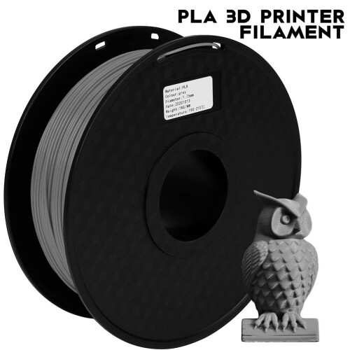 PLA Grey 1.75mm 3D Printer Filament  Precision Tangle Spool Smooth Surface for Model Making 1