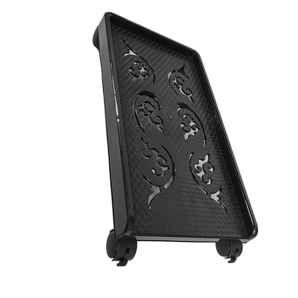 Computer Tower Stand With Wheels And Locking Casters, Desktop Cart For Carpet Floors Black 9092120844931