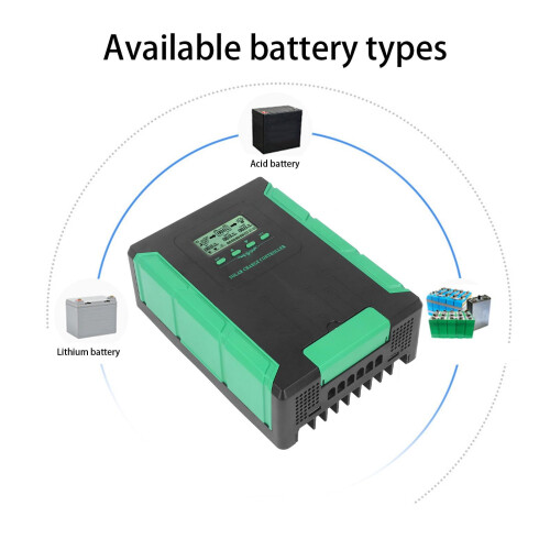 100A MPPT Solar Charge Controller for Lithium Battery, Fast Charging Solar Panel Regulator with LCD Display IP21 1