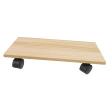 Wooden PC Tower Stand with Wheels for Desktop, Under Desk Computer Holder with Stable Base and Improved Airflow