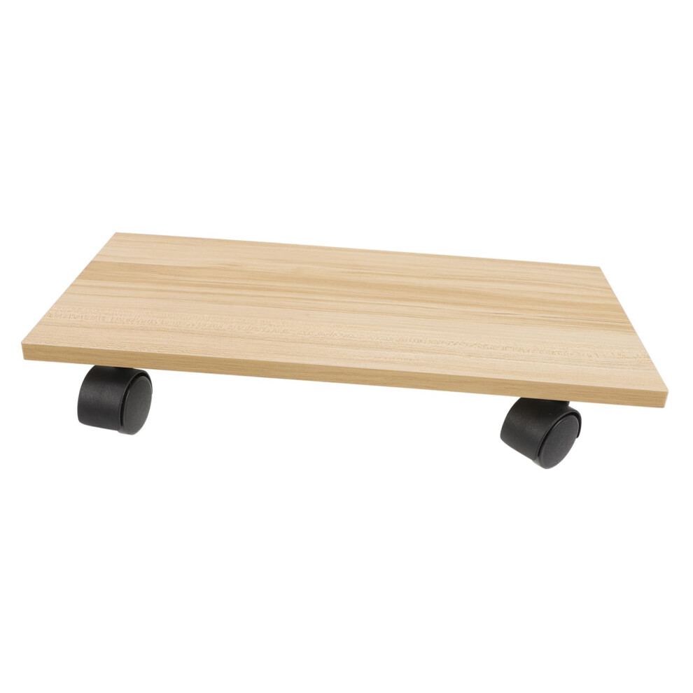 Wooden Pc Tower Stand With Wheels For Desktop, Under Desk Computer Holder With Stable Base And Improved Airflow 9092120844955
