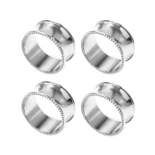 4St Servettringar, ServetthåLlarring, Klubbad DesignserviettspäNne för BröLlop, Silver
