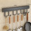 8-Hooks Kitchen Hook Rack Wall Mounted Hangers Rack Spoon Shovel Chopping Board Organizer Kitchen Accessories,Black 7