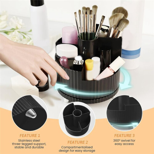 Makeup Brush Holder, 360 Rotating Makeup Organizer Makeup Brush Organizer Make  Brushes Cup Makeup Brushes Holder,B 2