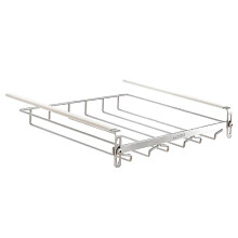 Adjustable Wine Glass Organizer, Hanging Metal Wine Glass Rack, Wine Glass Holder Under Cabinet No Drilling for Bar 34cm