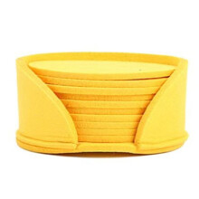 50PCS Round Coaster Dining Table Protector Pad Heat Resistant Cup Mat Coffee Tea Hot Drink Mug Placemat,Yellow