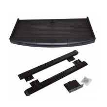 Under Desk Sliding Keyboard Tray with Hidden Pencil Drawer, Black 53cm PullOut Keyboard Shelf for Office Desk