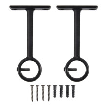 Supports de Tringle à Rideau MontéS au Plafond, Support de Plafond Robuste pour Support de Tringle à Rideau de 1 Pouce (Lot de 2, Noir)