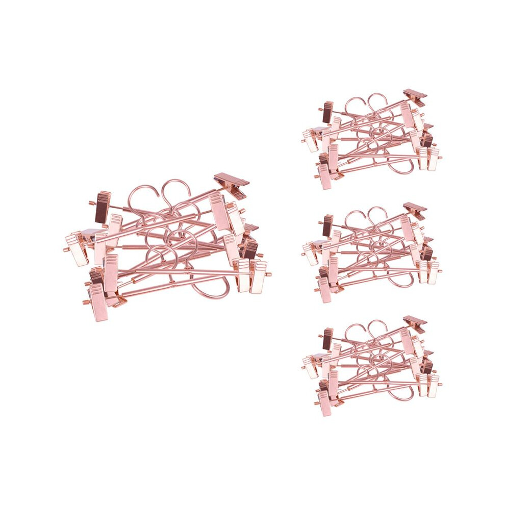 Semoic 30 Pieces Of High-Strength Strong Rose Gold Pants Skirt Bottom Hanger With Clip