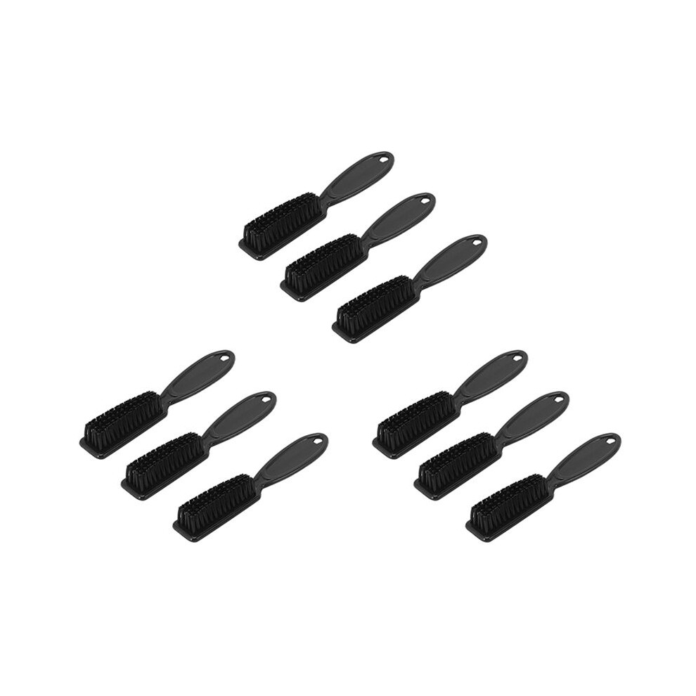 Semoic 9Pcs Fade Brush Comb Scissors Cleaning Brush Barber Shop Skin Fade Vintage Oil Shape Carving Cleaning Brush