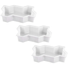 3X Three Waveform Garden Path Plastic Concrete Paving Brick Mold DIY Walkway Cement Brick Mold