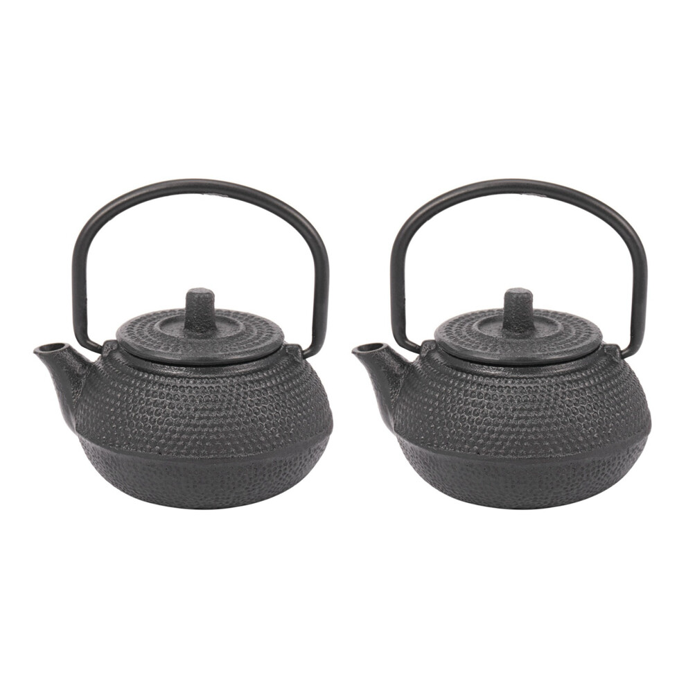 Semoic Black 2X 50Ml Japanese Style Cast Iron Kettle Teapot Comes + Strainer Tea Pot