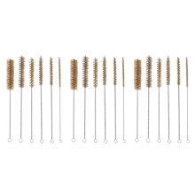 18 Pcs Brass Tube Cleaning Brush Wire Brush Set Cleaning Polishing Tool Brass Wire Brush Set for Pipe Tube Cylinder