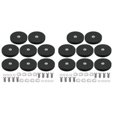 16Pack Rubber Gecoate Magneet Neodymium Magneetvoet met Rubber Coating Ø 43Mm Anti Kras Magneet M6 Buitendraad Zwart