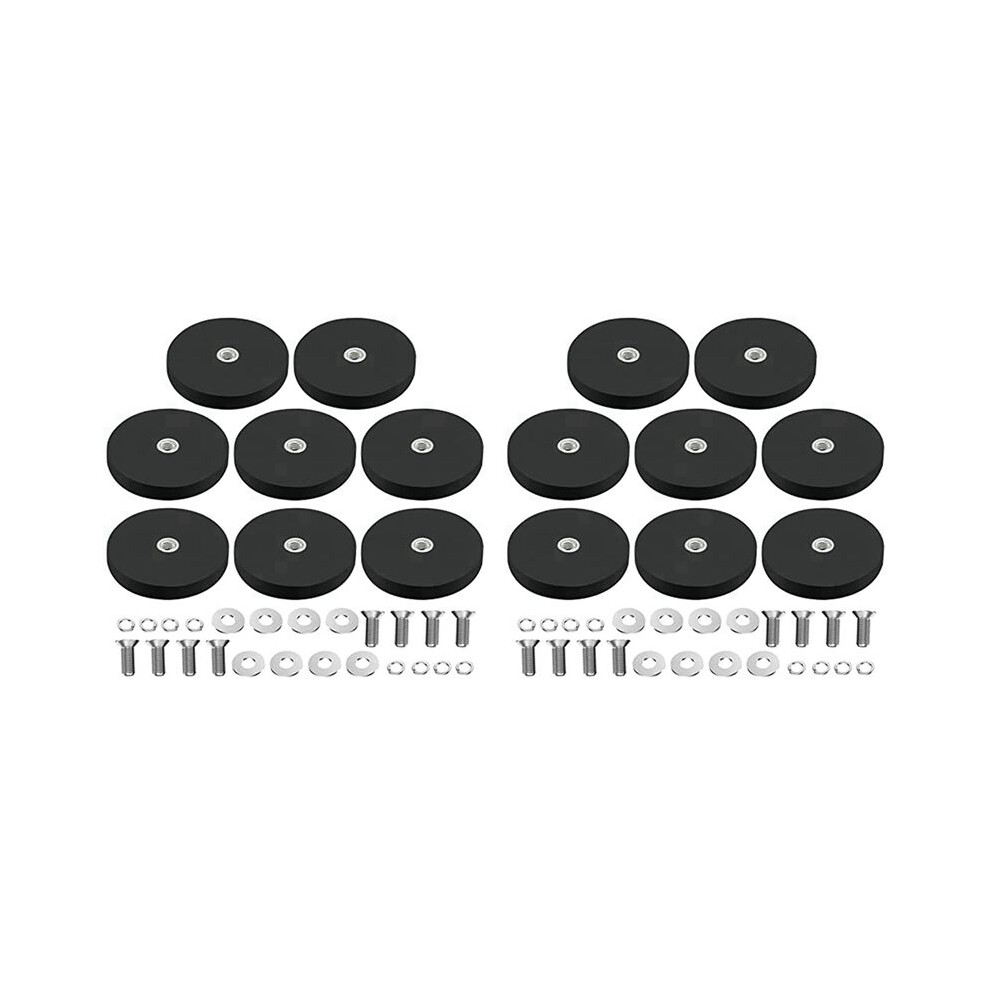 Wella Elements Black 16Pack Rubber Coated Magnet Neodymium Magnet Base With Rubber Coating Ã 43Mm Anti Scratch Magnet M6 Male Thread