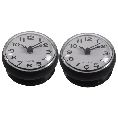 2X 7cm Waterproof Kitchen Bathroom Shower Clock Suction Cup Sucker Wall Black 1
