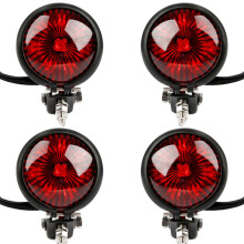 4X Red 12V LED Black Adjustable Cafe Racer Style Stop Tail Light Brake Rear Lamp Tail Light for Chopper Bobber
