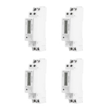 4X Single Phase Din Rail LCD Digital Display Electricity Power Consumption  Watt Meter Wattmeter KWh 5-32A
