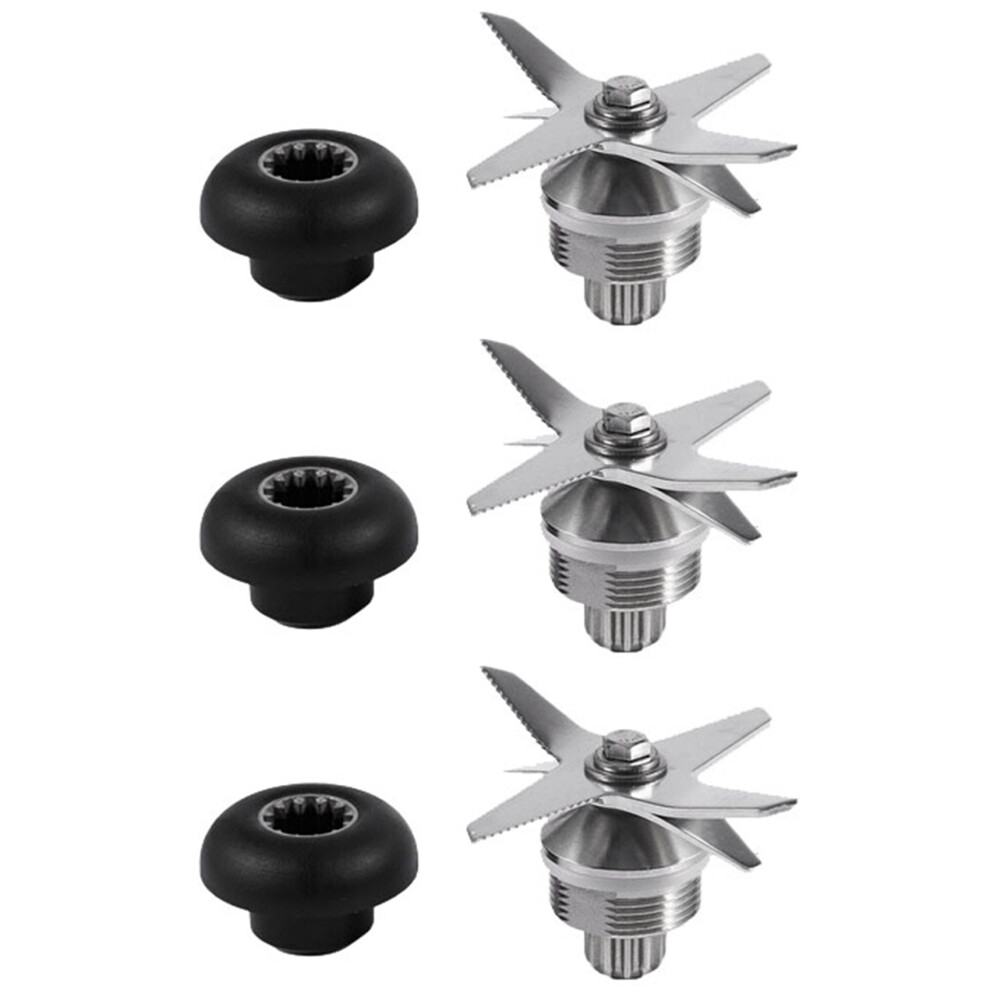 3X Durable Quality Stainless Steel Silver+Black Blade And Drive Socket Combo Kit For Blender Parts 4713377838621