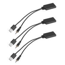 3X Car Wireless Module Music Adapter Auxiliary Receiver Aux Audio USB 3.5mm Socket for E90 E91 E92 E93