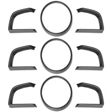 9X for 3 Axela 2014-2018 Carbon Fiber Dashboard Interior Instrument Frame Cover Trim
