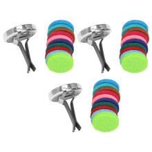 3X Car Aromatherapy Essential Oil Car Diffuser with 30 Replacement Pads Stainless Steel Air Freshener