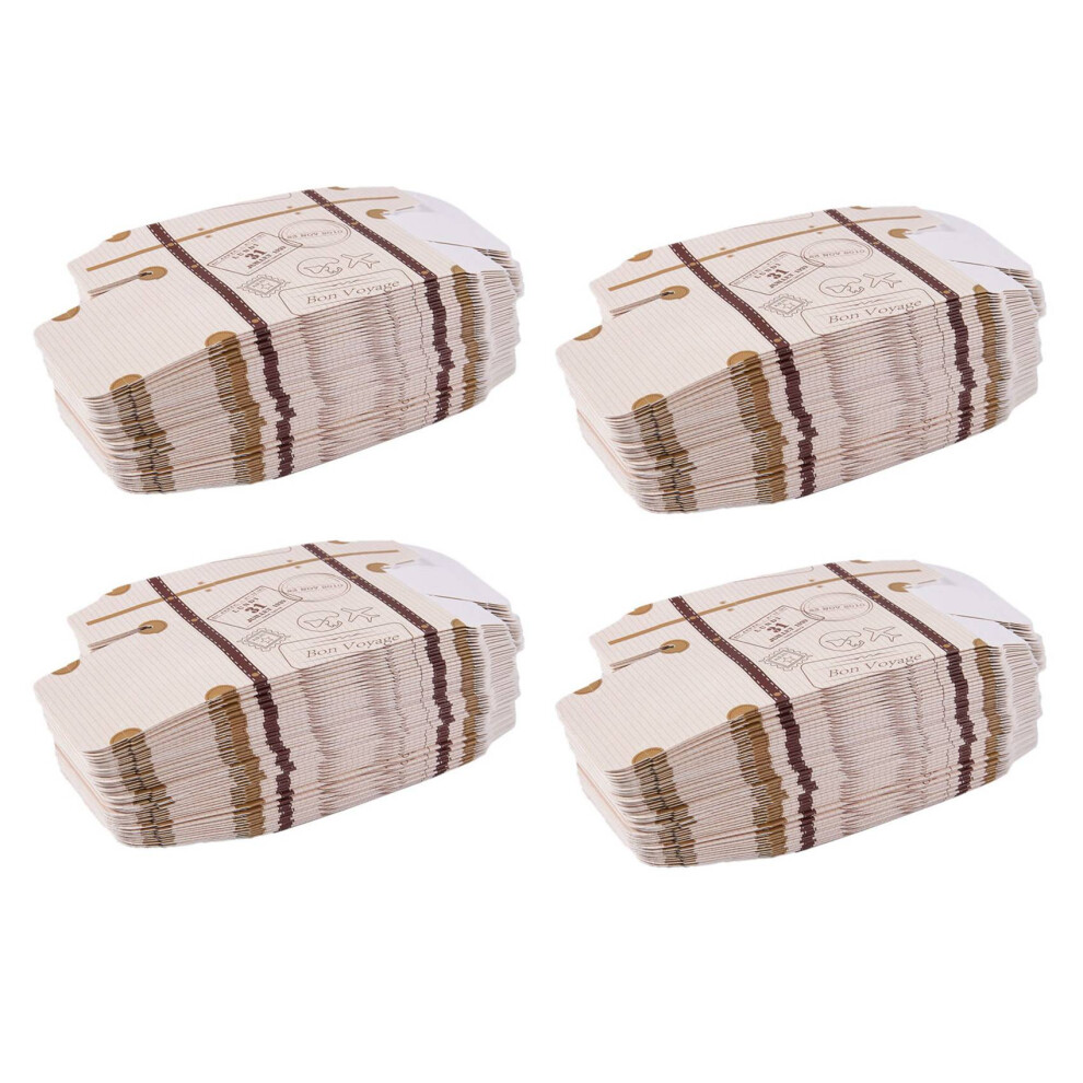 Semoic 200Pcs Suitcase Favor Box Party Favor Candy Box, Vintage Paper With Tags And Rope