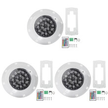 3X 7 Farben 24V 18W LED RGB Unterwasser Schwimmbad Helles Licht / Fernbedienung