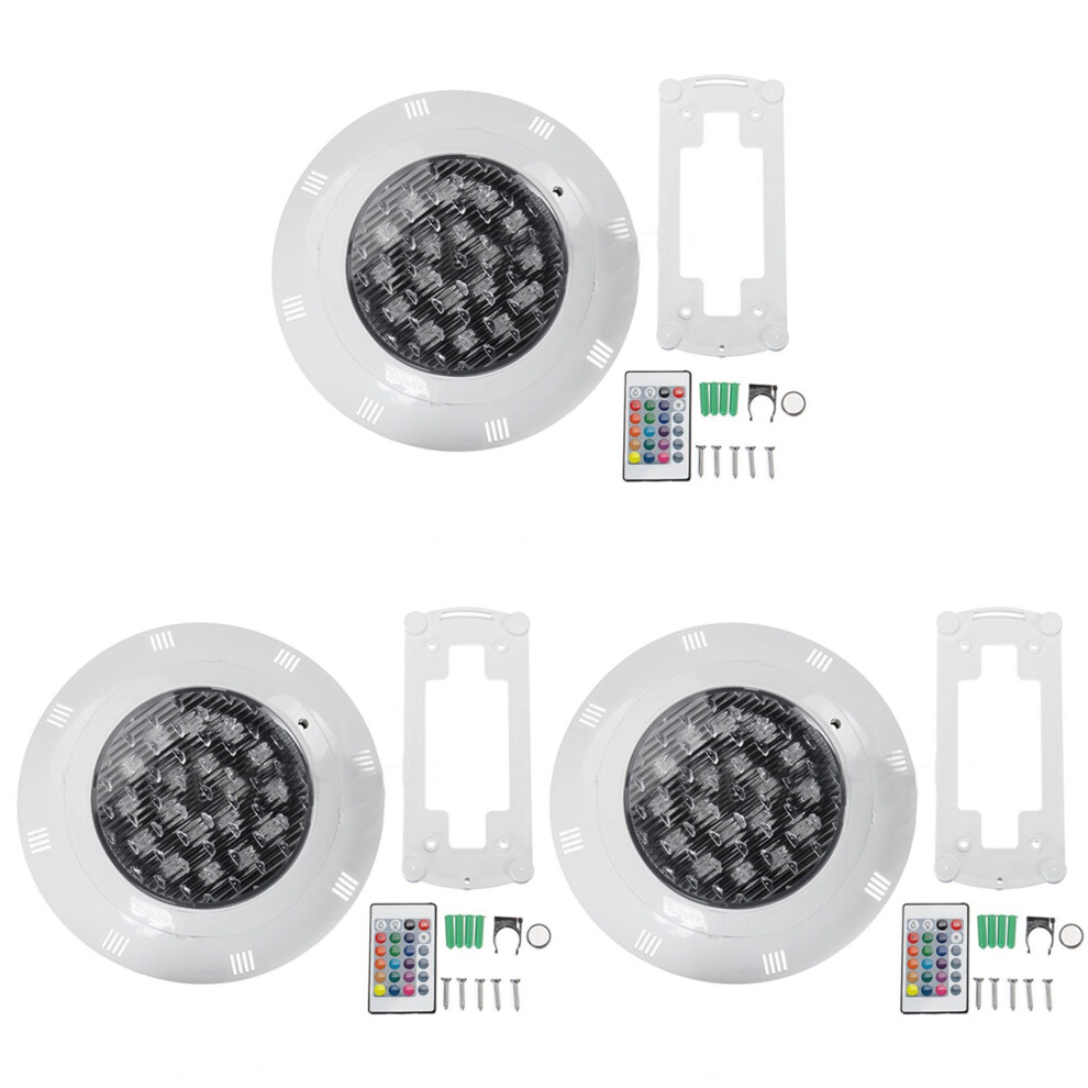 Semoic Light 3X 7 Colors 24V 18W Led Rgb Underwater Swimming Pool Bright /Remote Control