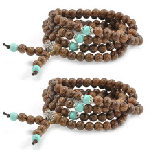 2X New 108 Sandalwood Buddhist Buddha Meditation Prayer Bead Mala Bracelet Necklace