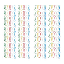 200Pcs Bone Shape Multicolor Metal Paper Clips