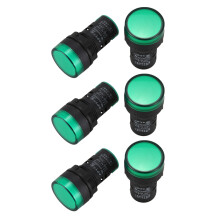 6 Pcs AC220V Green LED Power Indicator Signal Light Lamp 22mm Dia