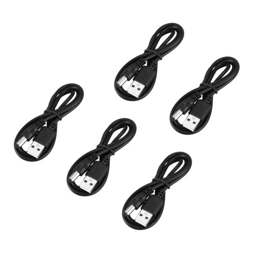 5X USB Cable 5.5mm / 2.1mm 5V   Jack Power Cable (Black, 102CM)