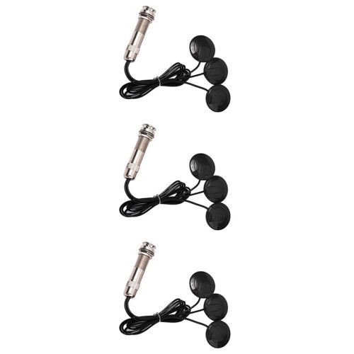 3X Microphone Guitare Microphone Piezo Contact Microphone 3 Micros Transducteur Système de Prise (Noir)