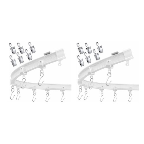 2X Flexible Bendable Ceiling Curtain Track, Ceiling Mount for Curtain Rail, Room Divider Ceiling Track 9.8FT 1