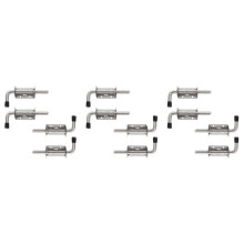 12 Pack 5 Inch Spring Loaded Pin 304 Stainless Steel Bolt Thickened 2mm Door Lock, Brushed Finished