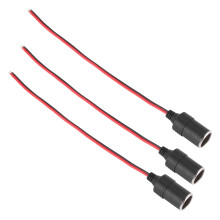 3X Auto Ladegeraet Strom Zigarettenanzuender Buchse Schwarz mit 26cm Kabel