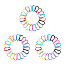 60Pcs D- Locking Carabiner Keychain Spring Clip Lock Carabiner Hook Outdoor Camping Equipmengt - Lock Buckle