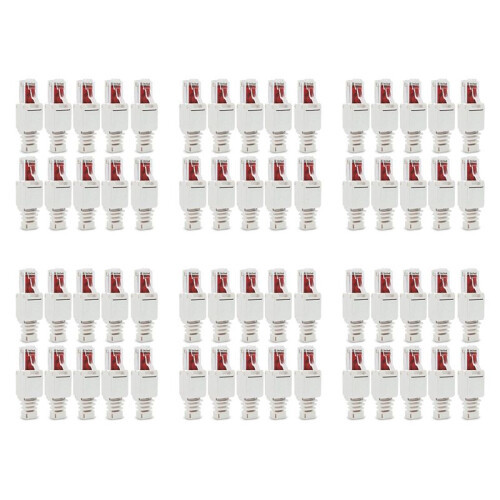 60 X Network Connectors Tool-Free RJ45 CAT6 LAN UTP Cable Plug Without Tools Cat5 Cat7 Installation Cable Patch Cable