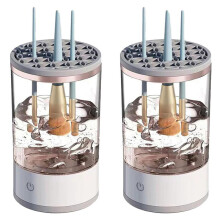 2X Kosmetikpinselreiniger, Make--Pinselreiniger, Elektrischer, Automatisch Rotierender Make--Pinselreiniger, Passend für Alle Make--Pinsel