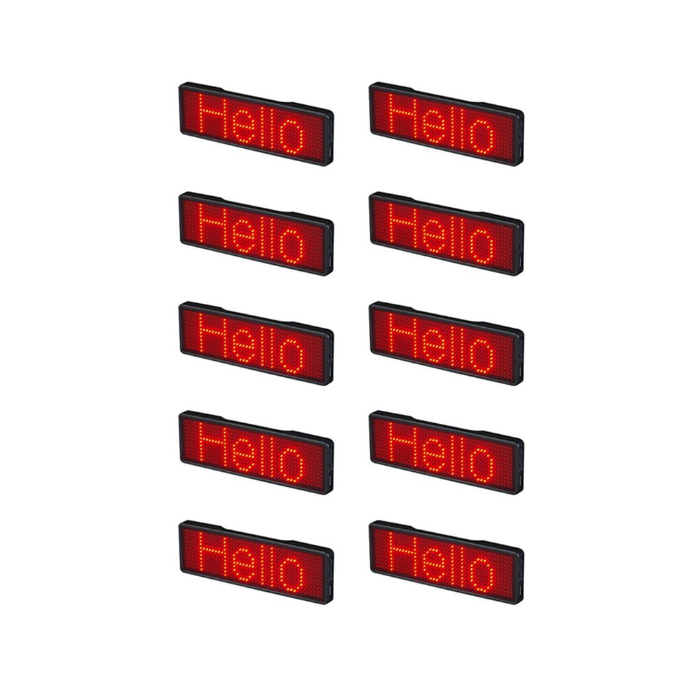 20X Led Name Badge Rechargeable Light Sign Diy Programmable Scrolling Message Board Display Led,Type 2 4712812017560