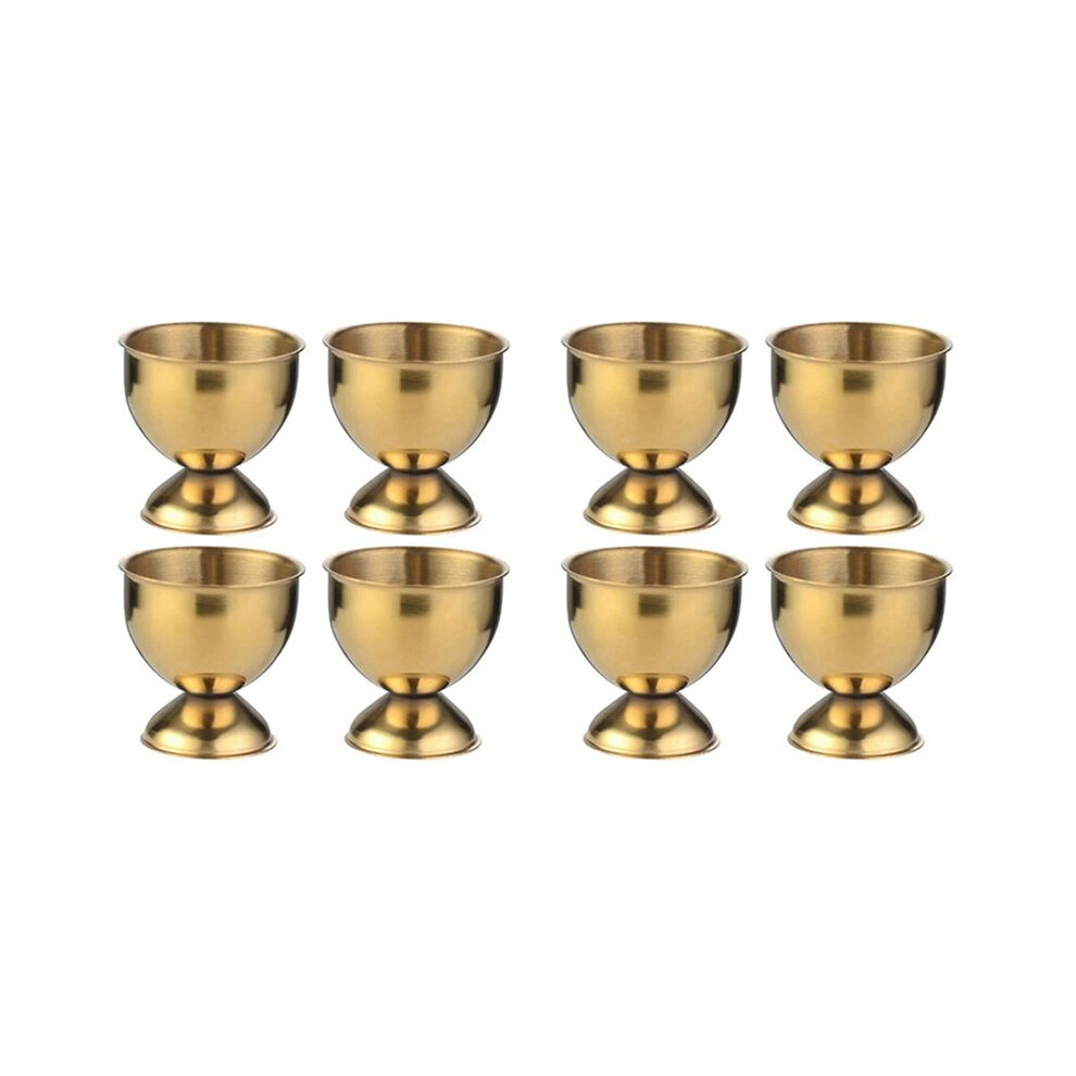 Semoic Gold 8X Egg Cups Set Stainless Steel Eggs Hard Boiled Eggs And Soft Tray Tool Holders Kitchen,