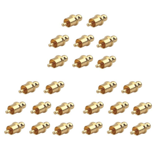 24Pcs Socket Cover Cap Gold Plated RCA Cap Plug Short-Circuit Socket Phono Connector Shielding RCA Shielding Plug