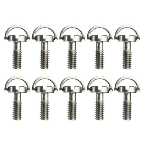 10X Long 1/4 inch D- Screw Stainless Steel for Camera Tripod Quick Release Plate Silver