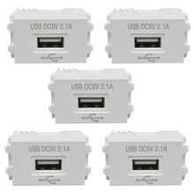 5X Phone Charging Panel USB Power Module 220V Socket 5V Transformer 2.1A USB Charging Power Socket Switching Adapter